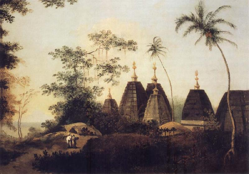William Hodges A View of the Pagodas at Deoghur oil painting image